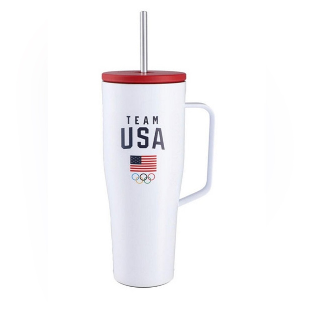 Corkcicle Team USA 30oz. Badge XL Cold Cup handle straw red‎ white blue drinking